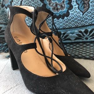Black lace up heels